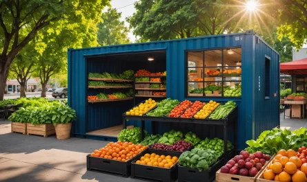 aménager un container maritime en espace de vente à la ferme